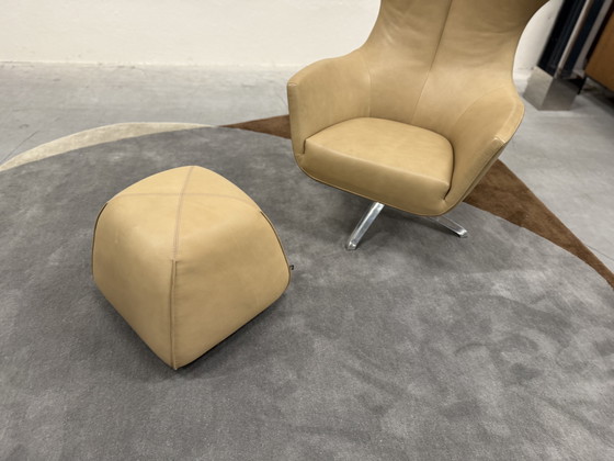 Image 1 of Fauteuil Relax Design on Stock Nosto avec pouf BimBom en cuir Loxton