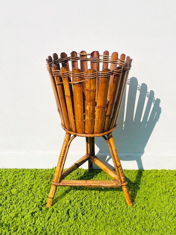 Image 1 of Supporto per piante in bambù * Vintage anni '50 * Porta piante
