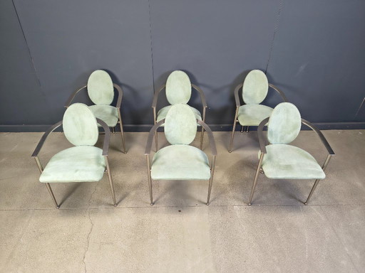 Vintage Esszimmerstühle von Belgo Chrom, 6er-Set - 1980er Jahre