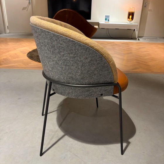 KFF Design Lunar Pure Chaises de salle à manger (lot de 4), Cuir, Métal, Noir (photo 3 sur 5)