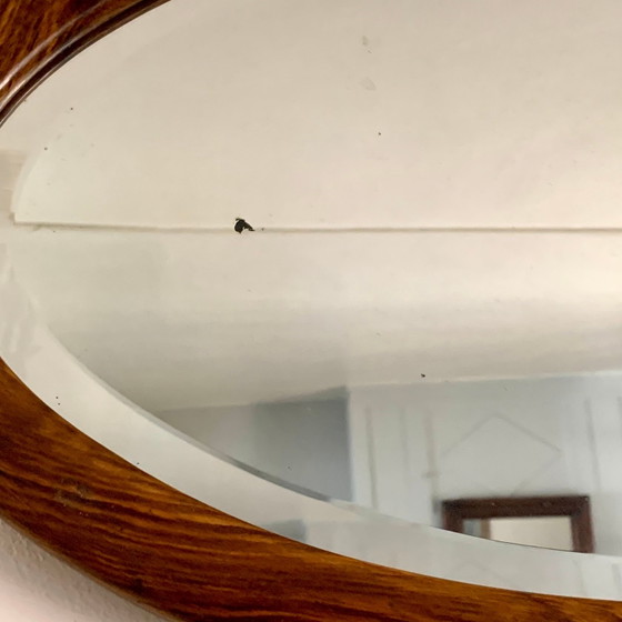 Oval wooden and stucco wall mirror – Scandinavian (photo 6 of 6)