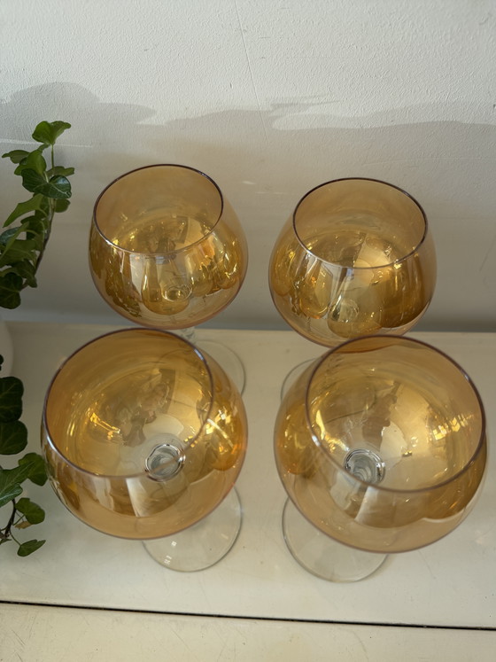 Bernsteinfarbene Weingläser aus den 1930er/50er Jahren – Gläser & Karaffe, Glass (photo 4 of 6)