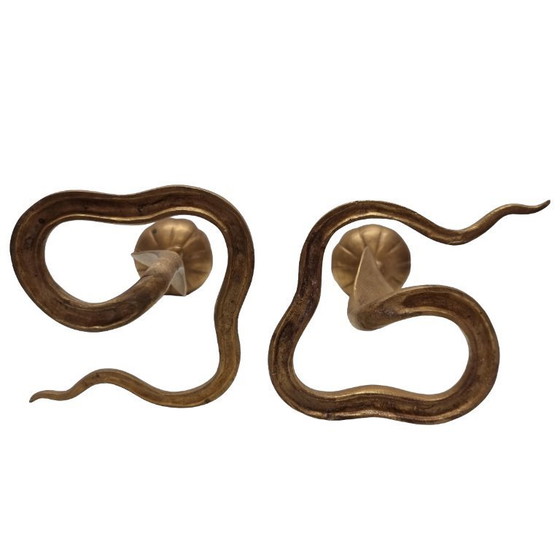 Image 1 of Candelieri cobra in ottone massiccio