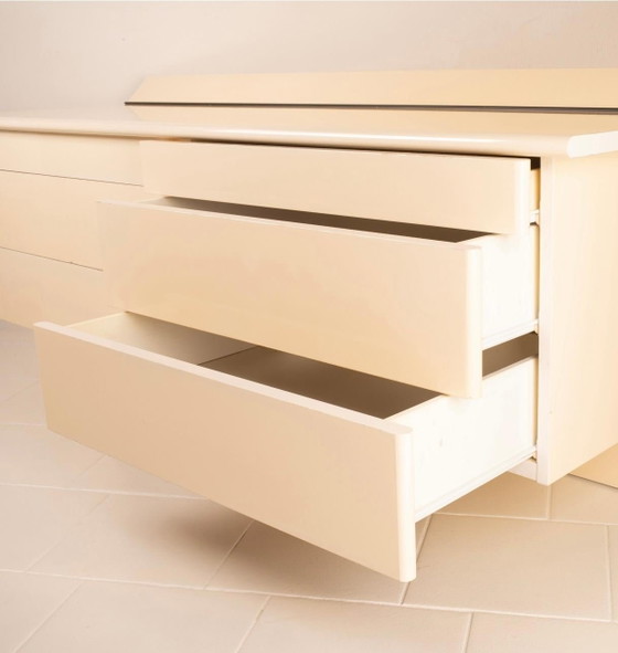 Paolo Piva Alanda Cassettiere Crema per B&B Italia 1970 – Wood, polished steel, Postmodern (photo 14 of 19)