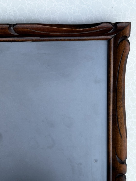 Cadre photo vintage Mid-Century en bois sculpté – 30 × 40 cm – Mid Century, Wood, Glass (photo 3 of 15)