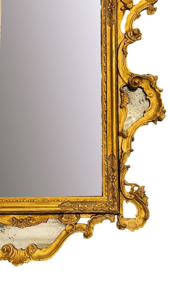 Image 1 of Carved And Gilded Wooden Mirror - Louis Xv