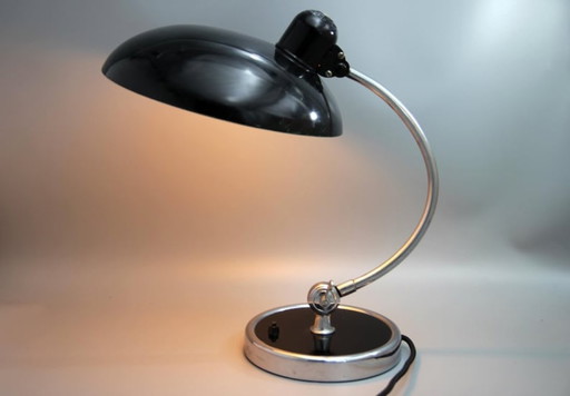 Kaiser Idell 6631 tafellamp "President" in zwart * reliëf kathedraal * Bauhaus * jaren 1950 * Mid-Century * Vintage