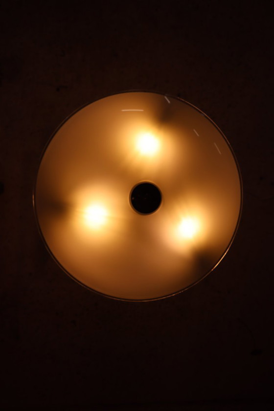 Image 1 of IKEA – Solist – Vintage Mushroom Desk lamp – B8802 – Black – Opal Glass