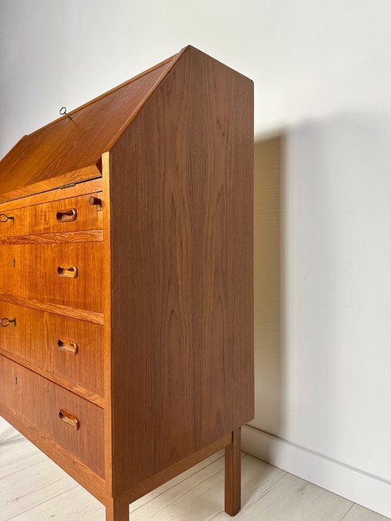 Image 1 of Vintage Mid Century Deense teakhouten secretaire jaren 60