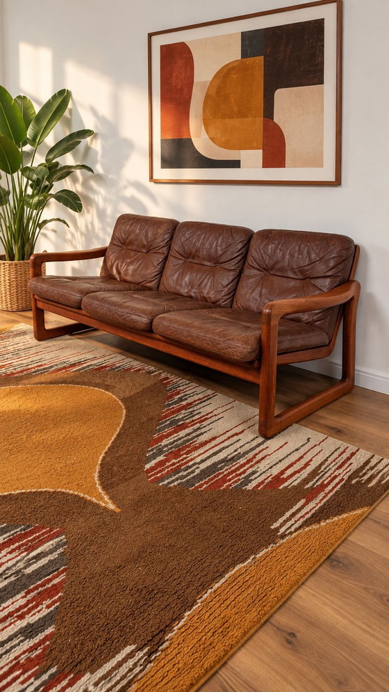 Seating area EMC FURNITURE vintage Scandinavian design – Leather, Wood (photo 4 of 10)