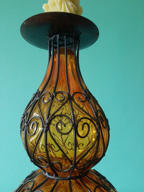 Image 1 of Amazing 60s one-of-a-kind brutalist hand-blown Murano/Venetian candlestick