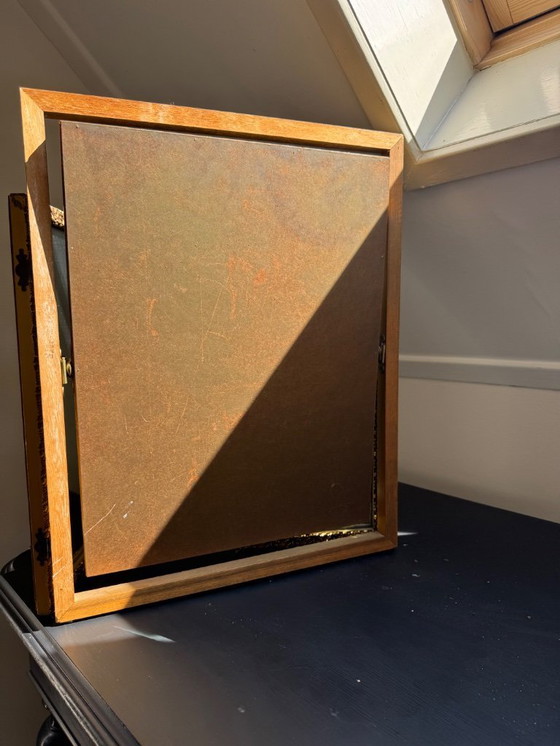 Image 1 of Driedelige Franse spiegel in goudkleurige lijst.