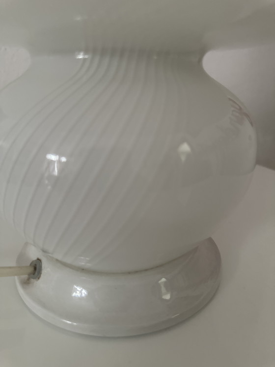 Vintage White Murano Glass Mushroom Lamp - 1970s – Table lamps, Metal (photo 3 of 8)