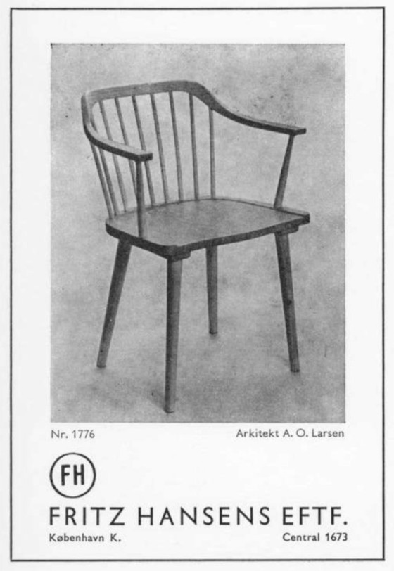 Image 1 of Poltrona con schienale a fuso di Axel O. Larsen, modello 1776 FH, Danimarca, anni '40