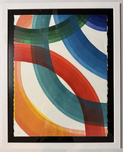 Aquatint-ets van Piero Dorazio, 58 x 76 cm, “Verenigd Europa - Frankrijk”