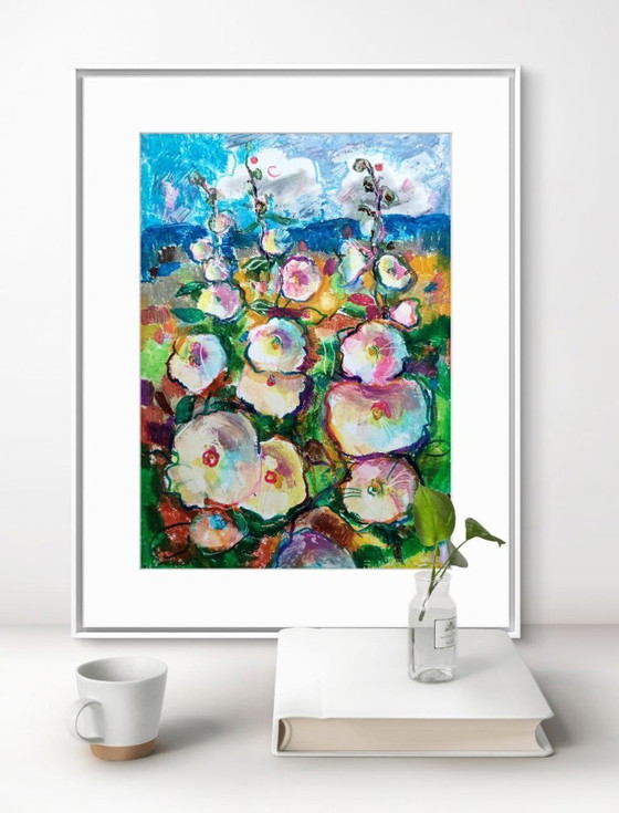 Image 1 of Etude with Mallows - Disegno originale A3 a pastello a olio