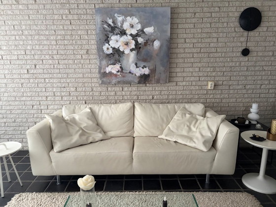 Divano Molinari 3,5 posti, Pelle Bianco Crema – Divani 3 posti, Leather (photo 2 of 5)