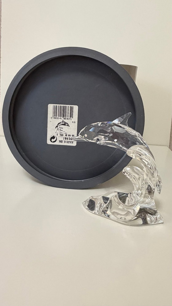 Image 1 of Swarovski "Dolphin on a Wave" con scatola (190365, Collezione "South Sea") - "Dolphin on a Wave" / "Dauphin sur une vague"
