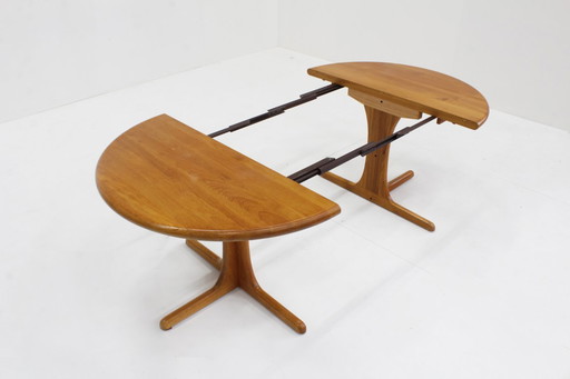 Vintage Danish round extendable dining table solid teak