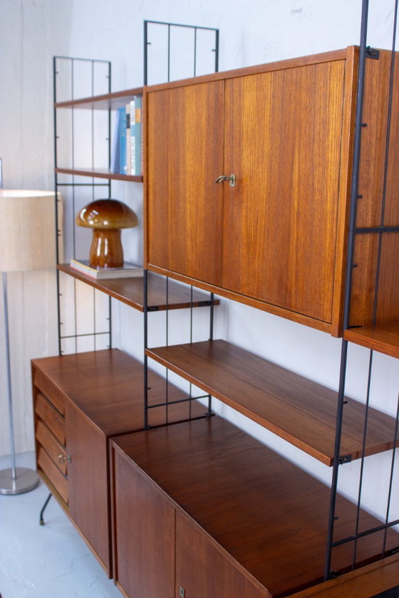 Image 1 of Vintage teak string shelf sideboard highboard 60s