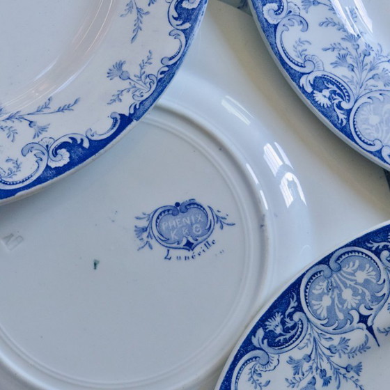 Image 1 of 7 antique 19th century ironstone plates KG Luneville "Phoenix"