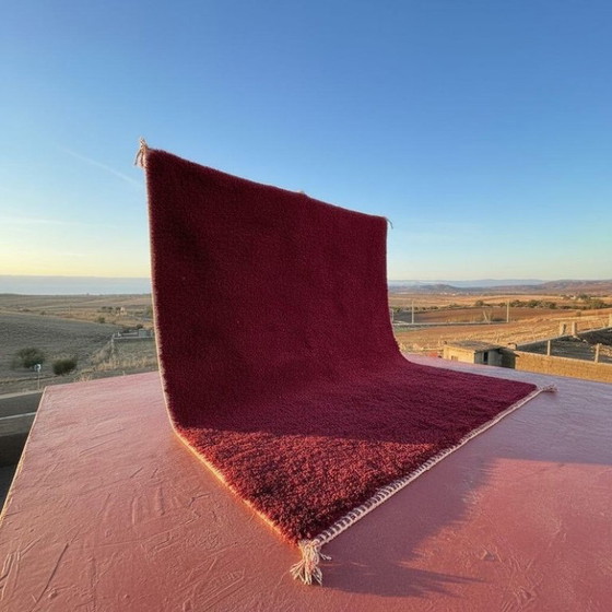 Grand Tapis Marocain en Laine 400 × 300 cm – Rouge Bordeaux (photo 9 of 9)