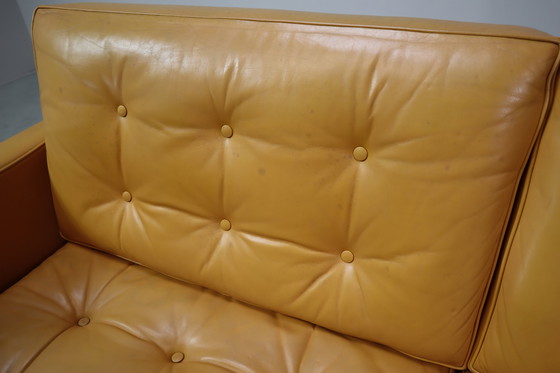 Image 1 of Florence Knoll two-seater sofa in mustard yellow leather