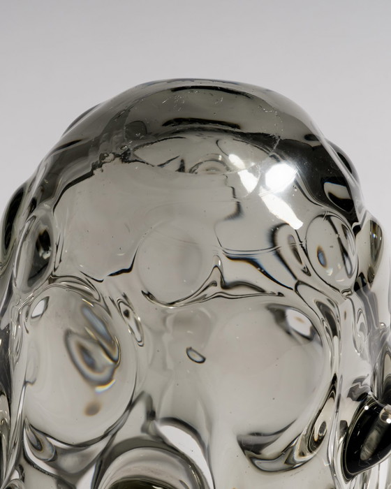 Image 1 of Murano Sculptural Handkerchief Glass Vase in Smoked Grey, c. 1960s
