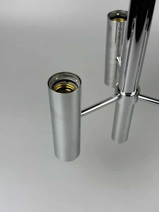 Image 1 of 60s 70s 6-light Sputnik chandelier by Hustadt Leuchten Germany