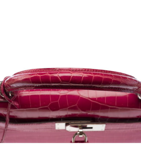 Image 1 of Sac HERMES Kelly 28 en Cuirs exotiques Rose - 103511