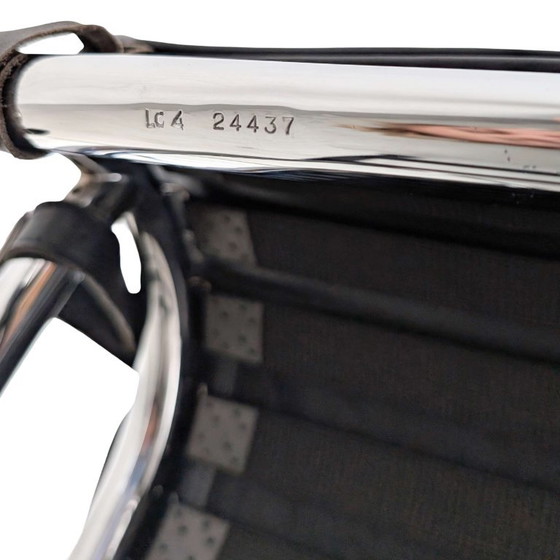 Original Cassina LC4 Chaise Longue Le Corbusier Black Leather, Adjustable recliner chair, Chrome (photo 12 of 12)