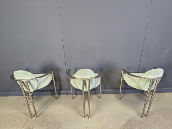 Image 1 of Vintage eetkamerstoelen van Belgo chrom, set van 6 - jaren 80