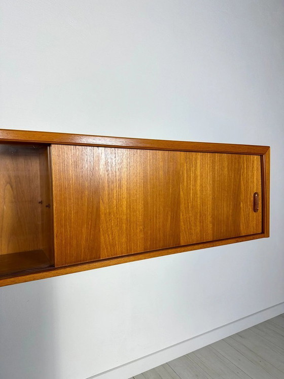 Image 1 of Vintage Bartels zwevend teakhouten wandmeubel / wanddressoir, Duitsland, jaren 60, mid-century modern