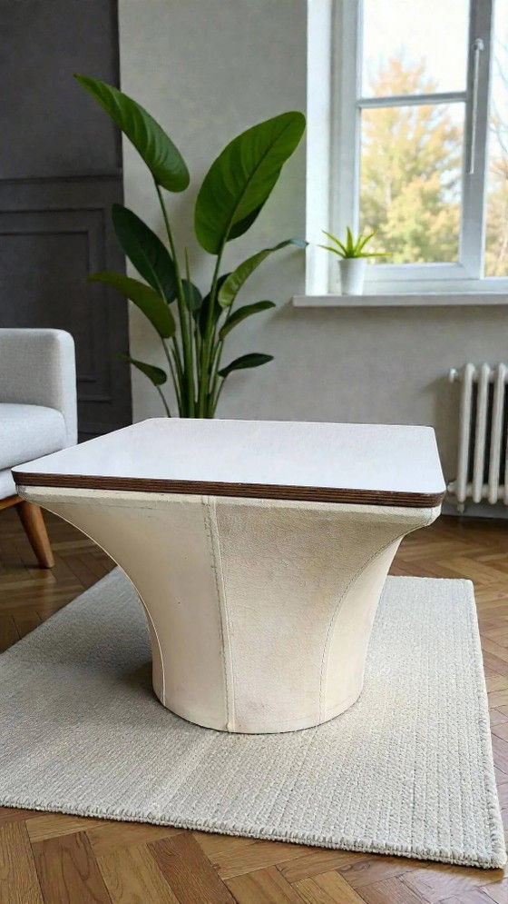 Tavolino da caffè Mushroom di Bernard Brunier / anni '60 – Tavolini da caffè, Leather, Wood (photo 6 of 8)