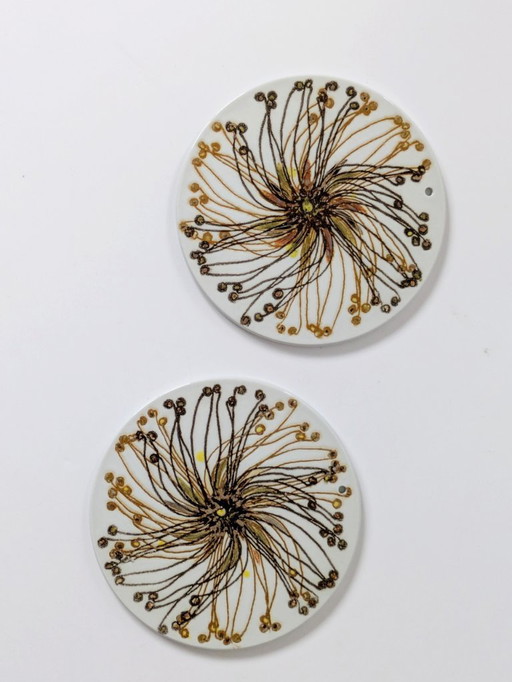 2 x Royal Copenhagen Plates or Trivets | 1970s Fajance Denmark