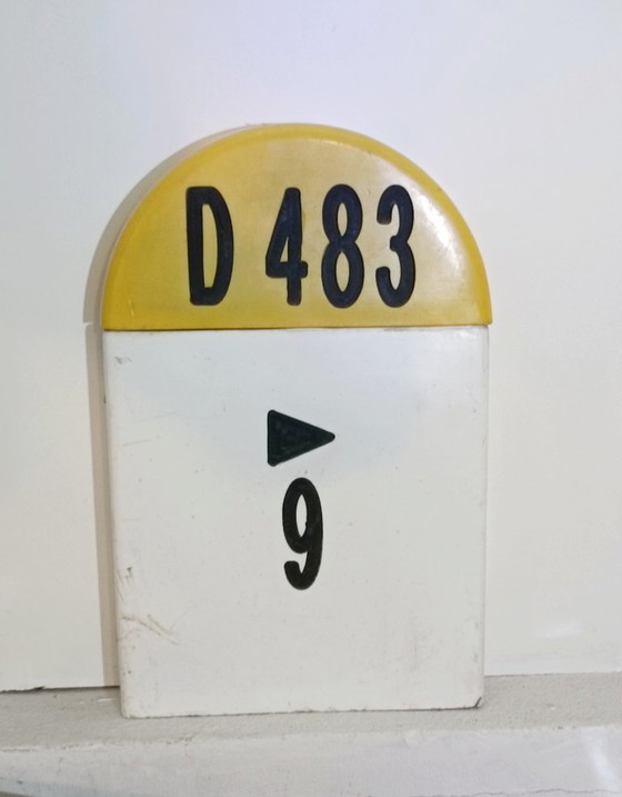 Image 1 of Kilometer marker on a French road, 1990s