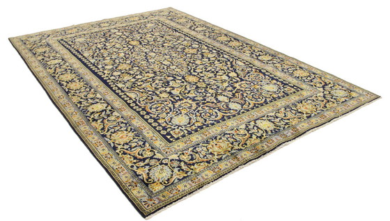 Image 1 of Original Perserteppich Keschan,Kashan Blau 330 x 234 cm Top Zustand Klassik Alt