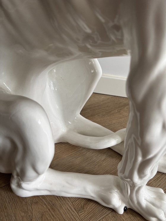 Image 1 of ELEGANT LIFE-SIZE ITALIAN CERAMIC GREYHOUND 74 CM