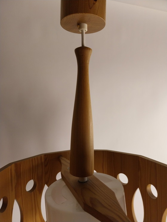 Image 1 of 1 x Swedish pine pendant lamp AB Nordisk Ostersund 1960s