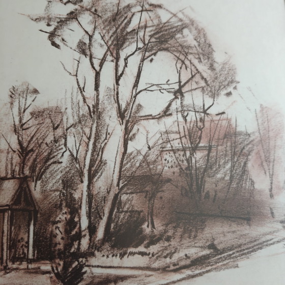 Image 1 of Laurens Janda pastel drawing – framed Belgian artwork
