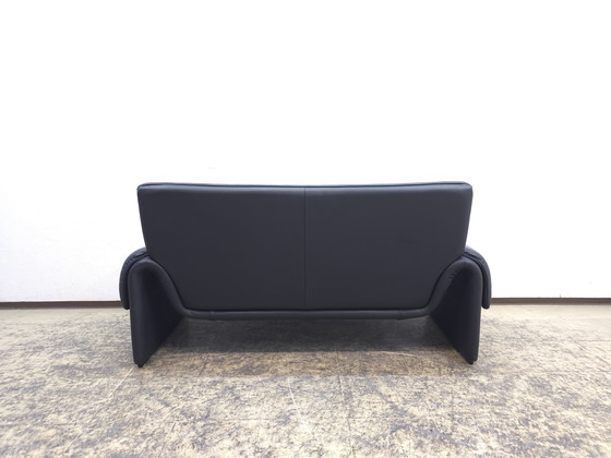 Image 1 of De Sede ds 2011 Designer Sofa Leather Sofa Couch Two-Seater Blue