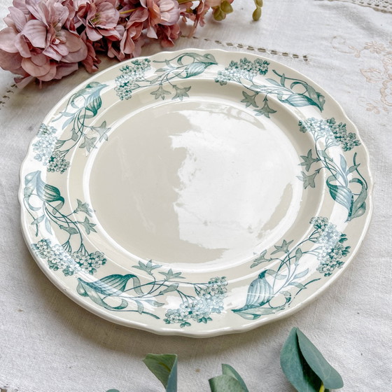 Piatto rotondo antico in terraglia "Lilas" – Longchamp XIX secolo – Stoviglie, Vintage (photo 5 of 7)