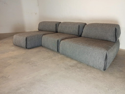 Modulaire bank van Pode – modulaire banken, Textile, Leather