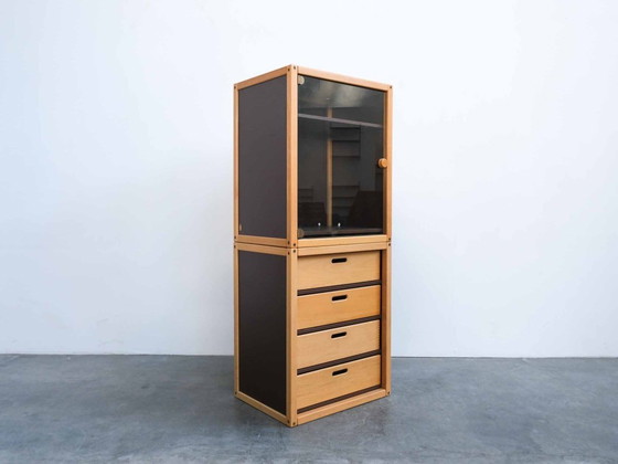 Image 1 of ARKIVA Flötotto armoire à plans | Meuble d'archives vintage avec vitrine | conception de tidløs