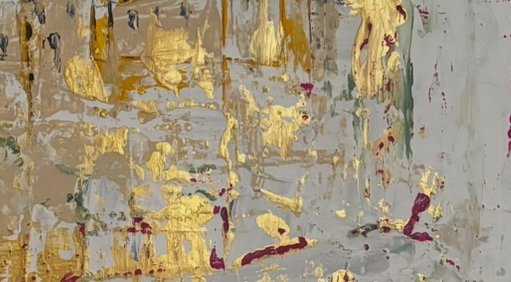 Image 1 of Peinture « néo-gothique » technique mixte sur toile, 70 x 70 cm, abstraite et réaliste