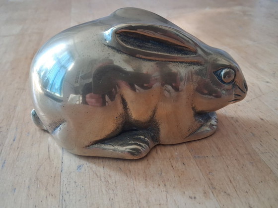 Image 1 of Vintage messing konijn, Hollywood Regency stijl.