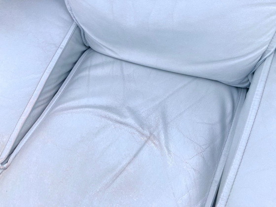 Image 1 of Postmoderne fauteuil met voetenbankje van Nicoletti Salotti jaren 80 ontwerp