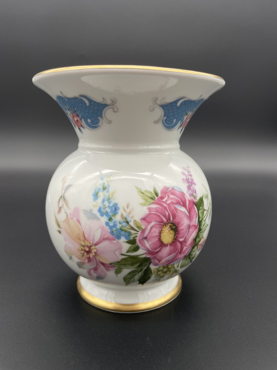 Gerold porseleinen vaas met bloemversiering en gouden rand, vintage – Gerold Porzellan, Vazen, Porcelain (photo 3 of 7)