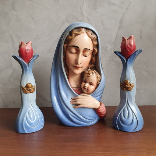 Zeldzaam Art Deco Mariabeeld Van Arnova Uit De Jaren 40