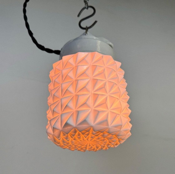 Image 1 of Vintage witte porseleinen hanglamp, jaren 70